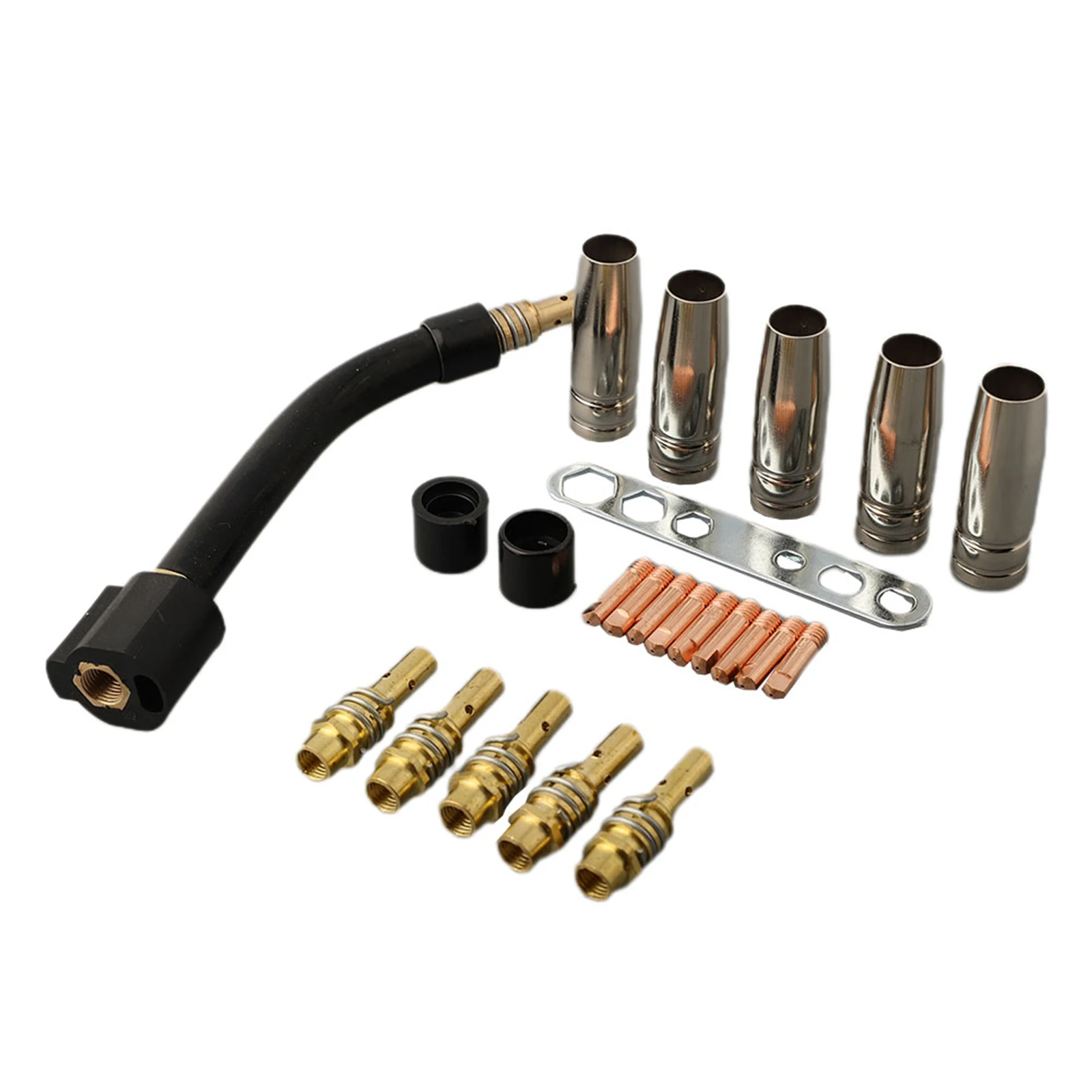 

Perfect Fit for MIG/MAG Welding Machines 24pcs 15AK MIGMAG M6 0 8 Welding Torch Contact Tip Holder Gas Nozzle Wear Parts