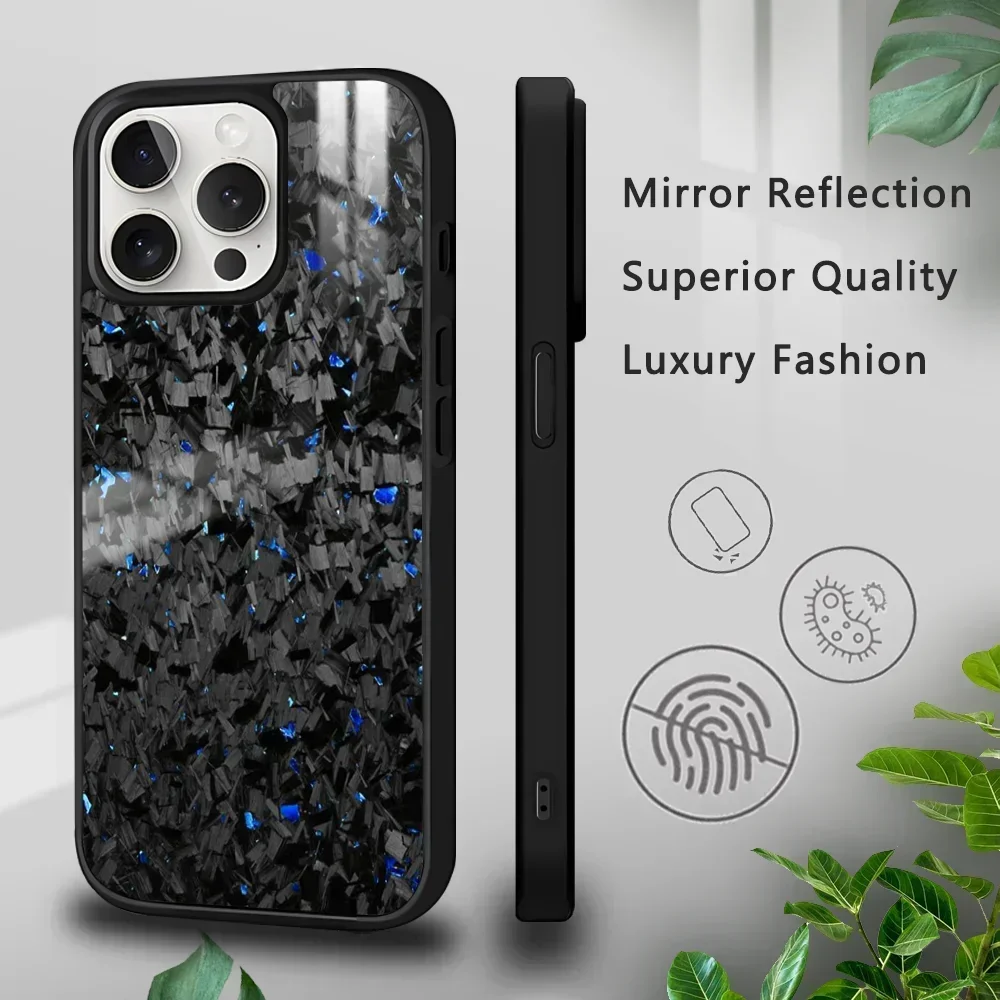 Cool Carbon Fiber Print Pattern Phone Case For iPhone 16 15 14 13 12 11 Pro Xs Max Mini Plus Celulares Hard Funda