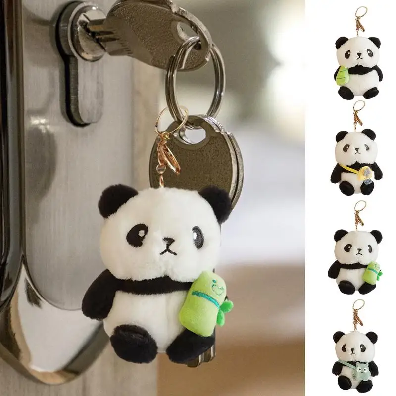 Panda Plush Keychain para crianças Chaveiro de pelúcia Pingente de saco Chaveiro de carro Saco de telefone celular