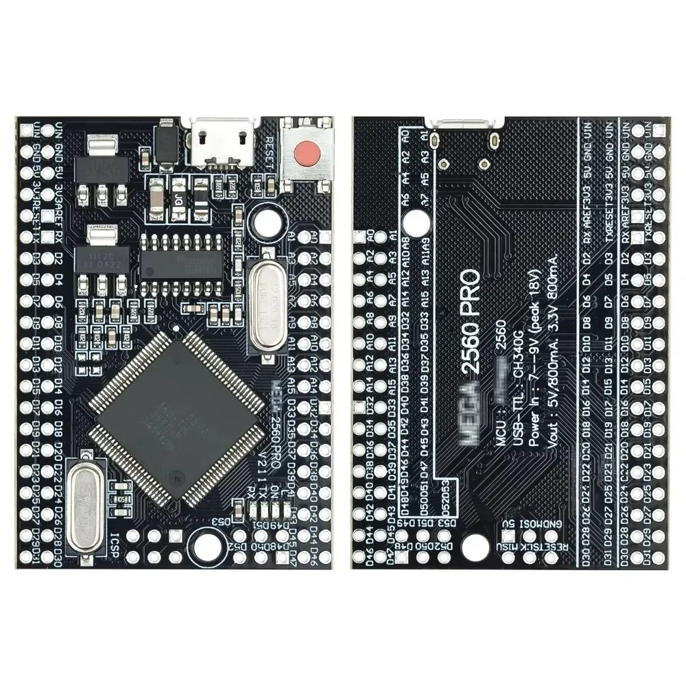 ATmega2560-16AU Mega2560 Pro Development Board CH340G FR4 PCB Board Smart Electronic Board Type C Micro USB