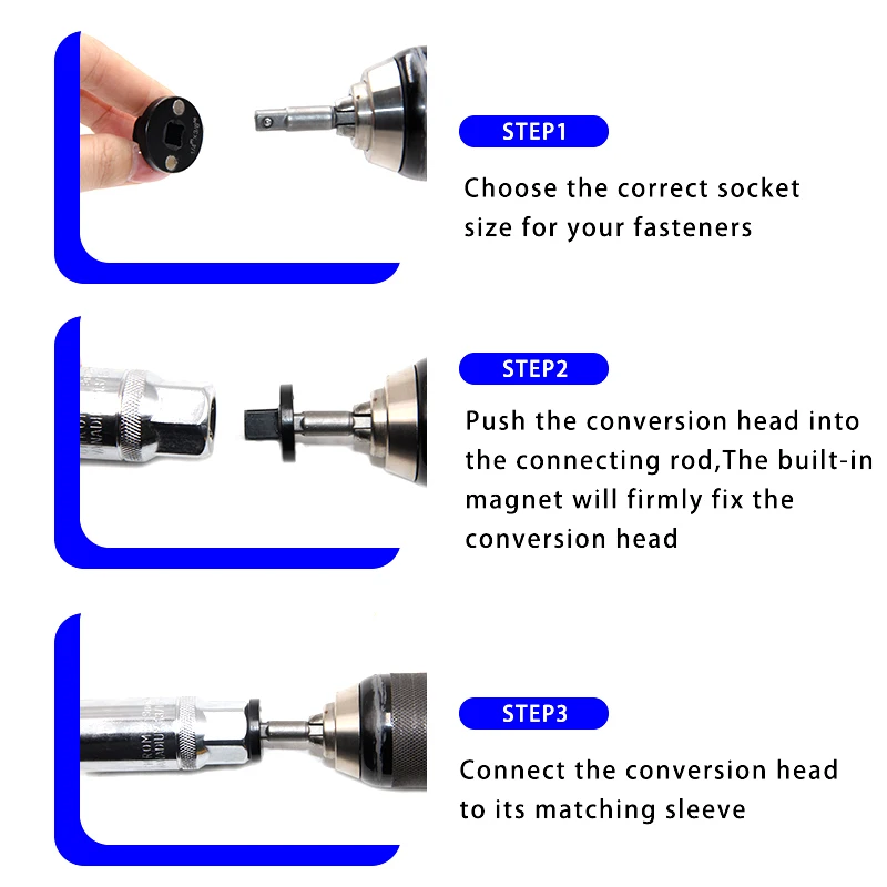 4PC Circular Magnetic Suction Sleeve Conversion Head Bearing Seat Mechanical Drive Adapter Set Thin Accessory Kit