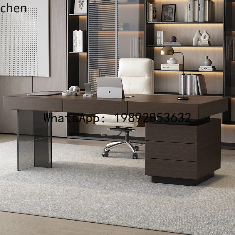 YFY  Minimalist Style Solid Wood Home Desk Modern Simple High-end Acrylic Floating Office Desk Computer Desk
