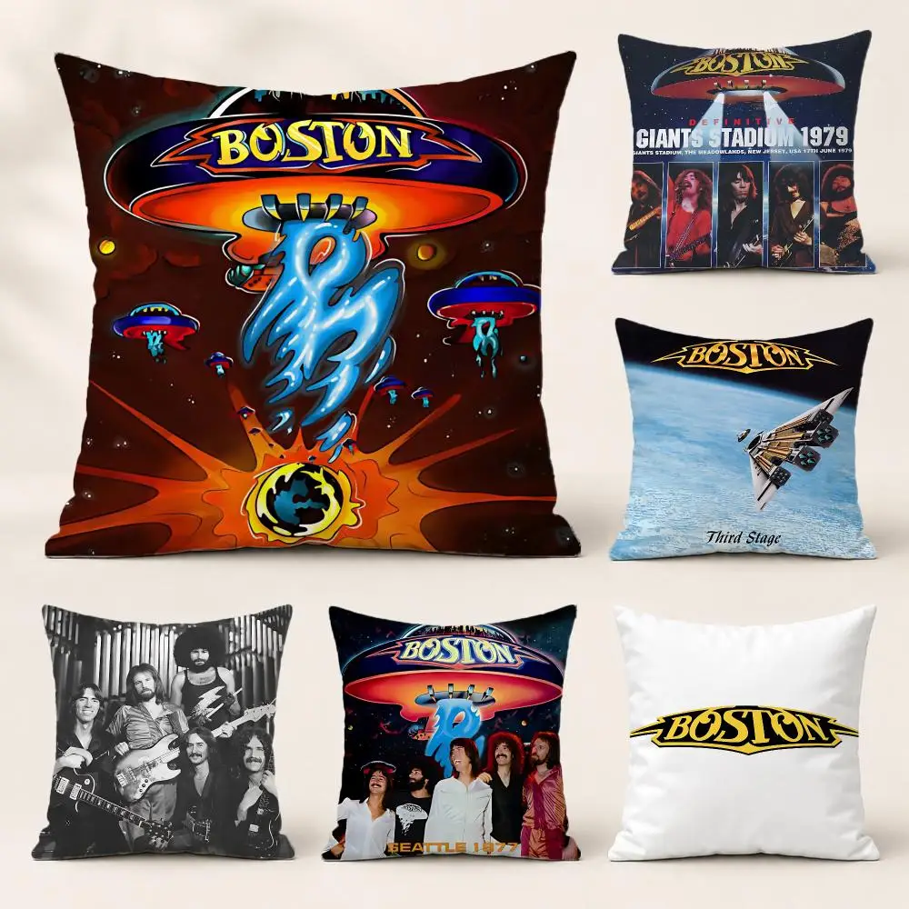 band Boston Cushion Cover Washable Soft Thick Cushion Cover Decorative Pillowcase for Sofa Living Room Home