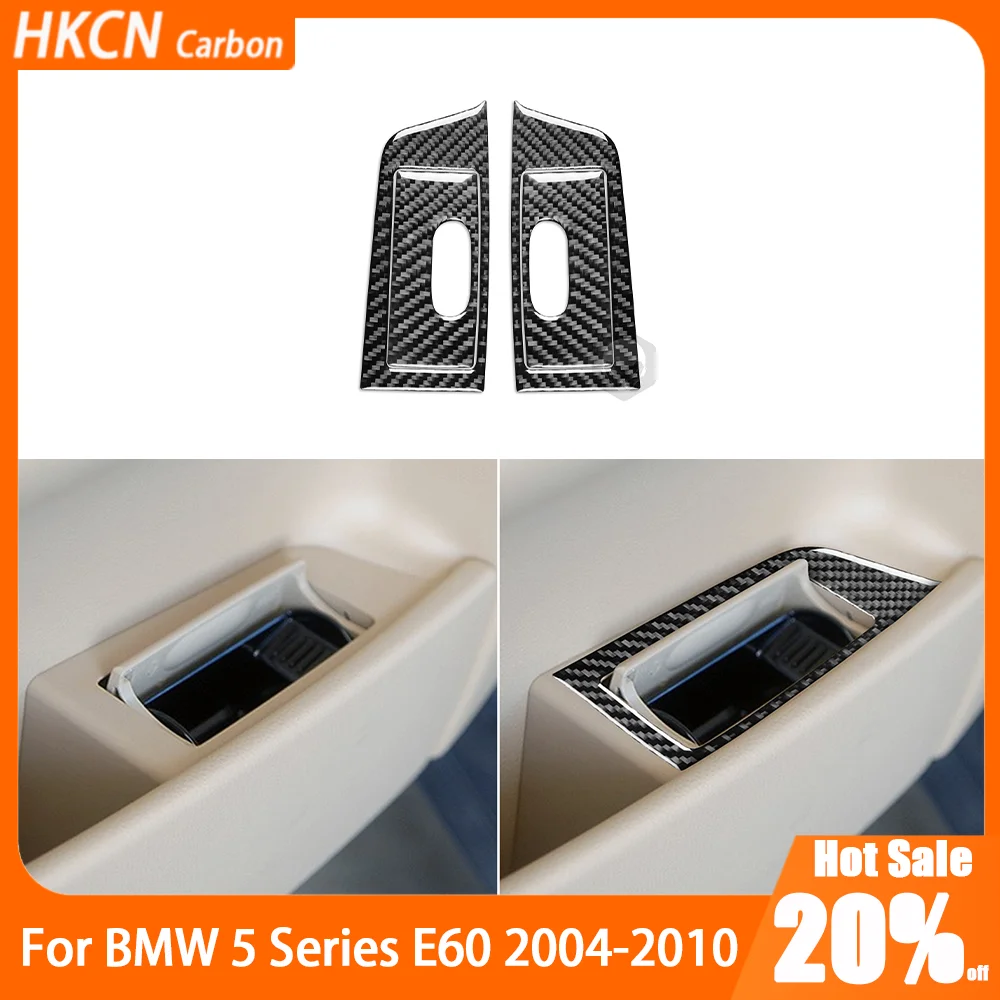 

Carbon Fiber Rear Door Ashtray Panel Decocation Car Accessories Cover Trim Sticker Modification For Bmw 5 Series E60 2004—2010