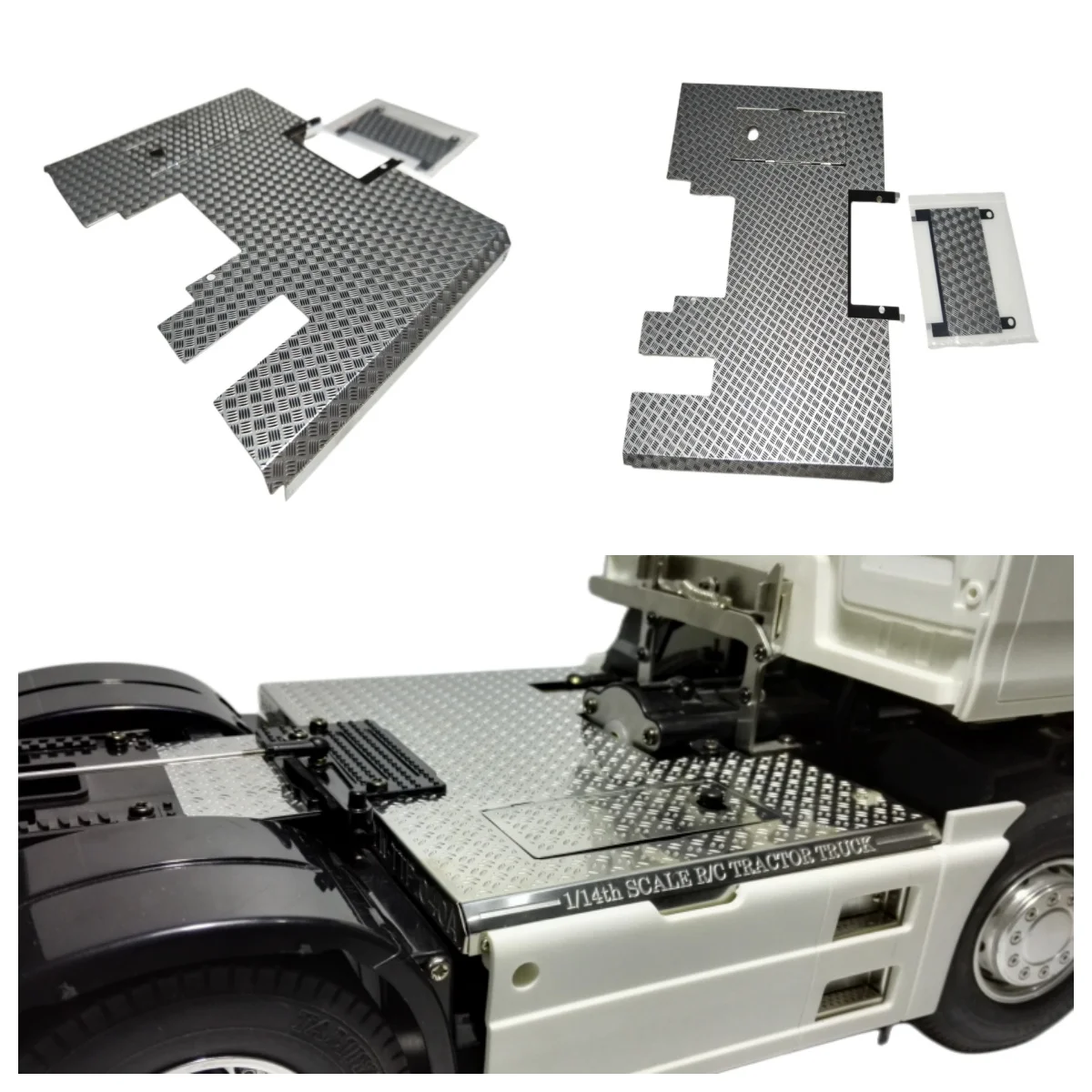 Metal Three-axis Anti-skid Decorative Board for Tamiya 1/14 RC Truck MAN TGX 56325 540 Upgrade Accessories