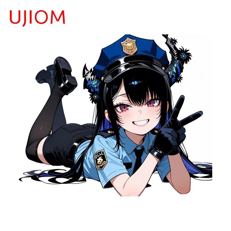 UJIOM Police Nerissa Ravencroft Wall Stickers Fashion Cool Hololive Girl Decal Scratch Proof Home Murals Decoration Accessories