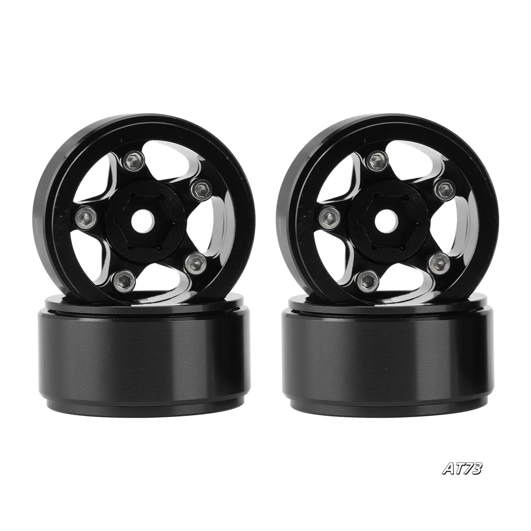 4Pcs 1.0Inch CNC Metal Beadlock Wheel Rim Hub For 1/24 RC Crawler Car Axial SCX24 90081 AXI00001 AXI00002 Parts