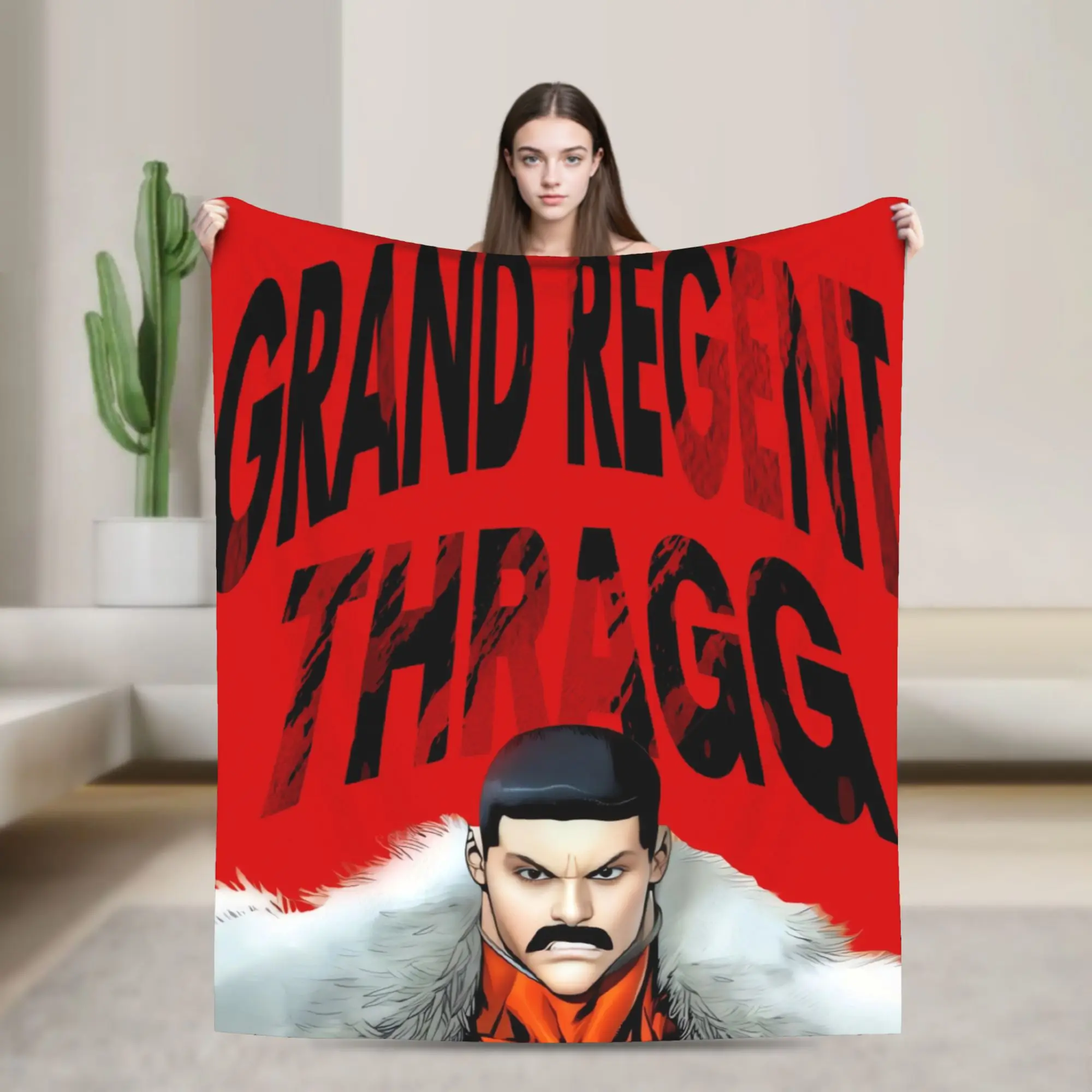 invincible thragg  Red Print Blanket Quality Soft  Throw Blanket Winter Picnic Home Decor Street Trend Bedspread