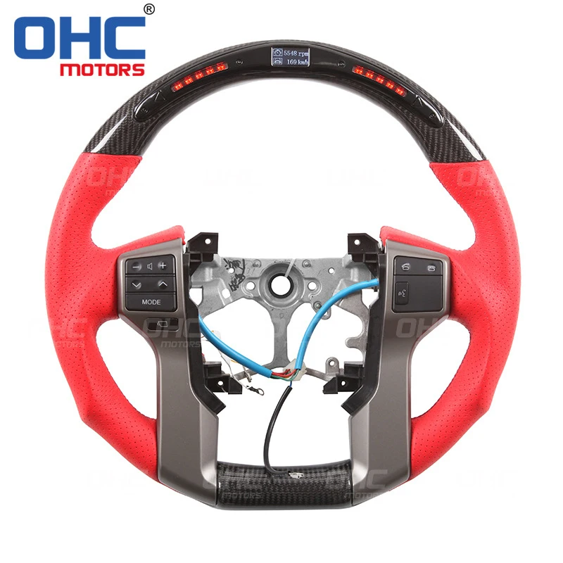 For Toyota Prado 2010-2017 , LED carbon fiber steering wheel modification