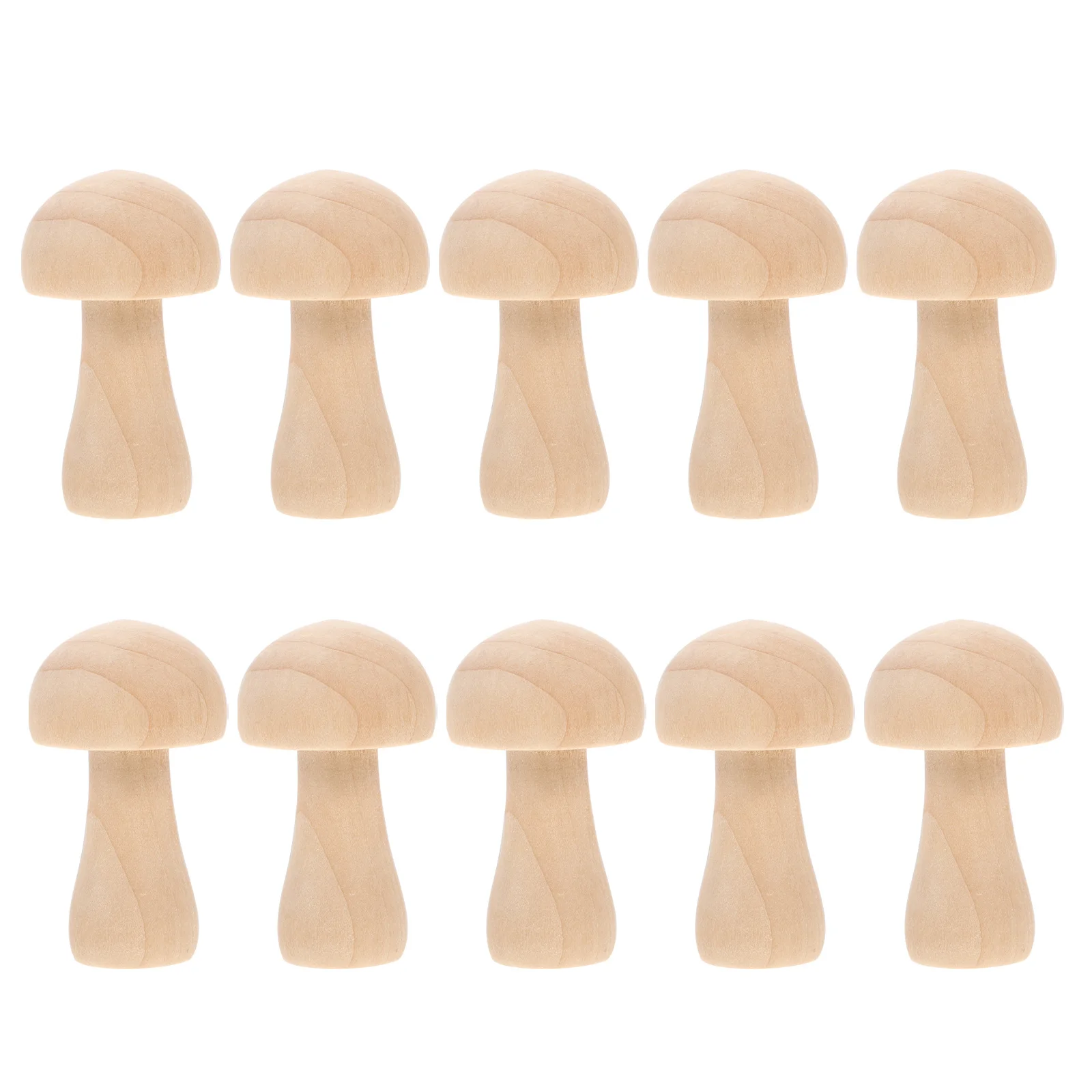 

10Pcs Unfinished Wooden Mushrooms Blank Set DIY Handmade Keepsake Display Ornament Home School Kindergarten Decor