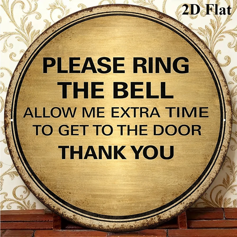 2D Flat, 1pc 8x8in/20x20cm 2D Flat Round Iron Sign, 