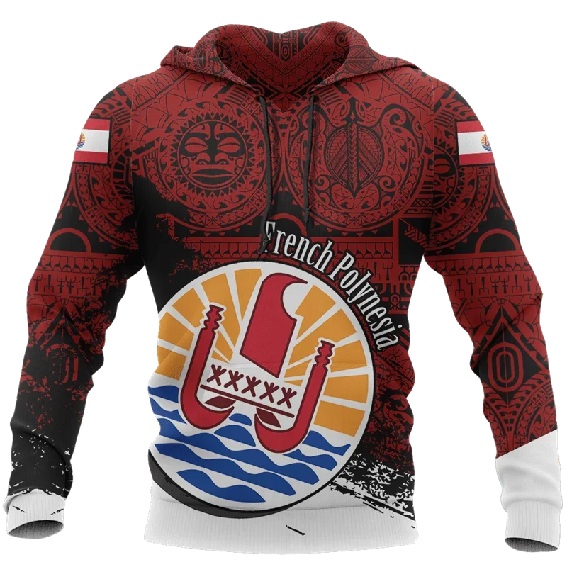 

2024, толстовка с капюшоном «Французская Полинезия», мужская толстовка с французским полинезийским флагом, 3D уличная одежда, пуловер, толстовки, женская толстовка с капюшоном из Таити