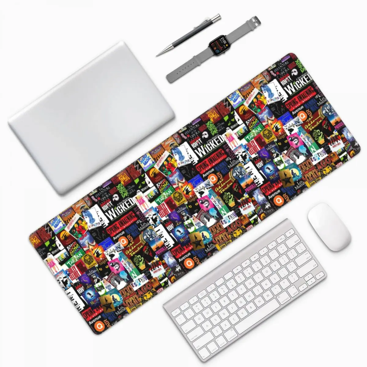 Musicals Collage II Original Large Mouse Pad Computer Keyboard Mouse Mat Gamer PC Laptop Desk Mat Office Accessories Table Mats