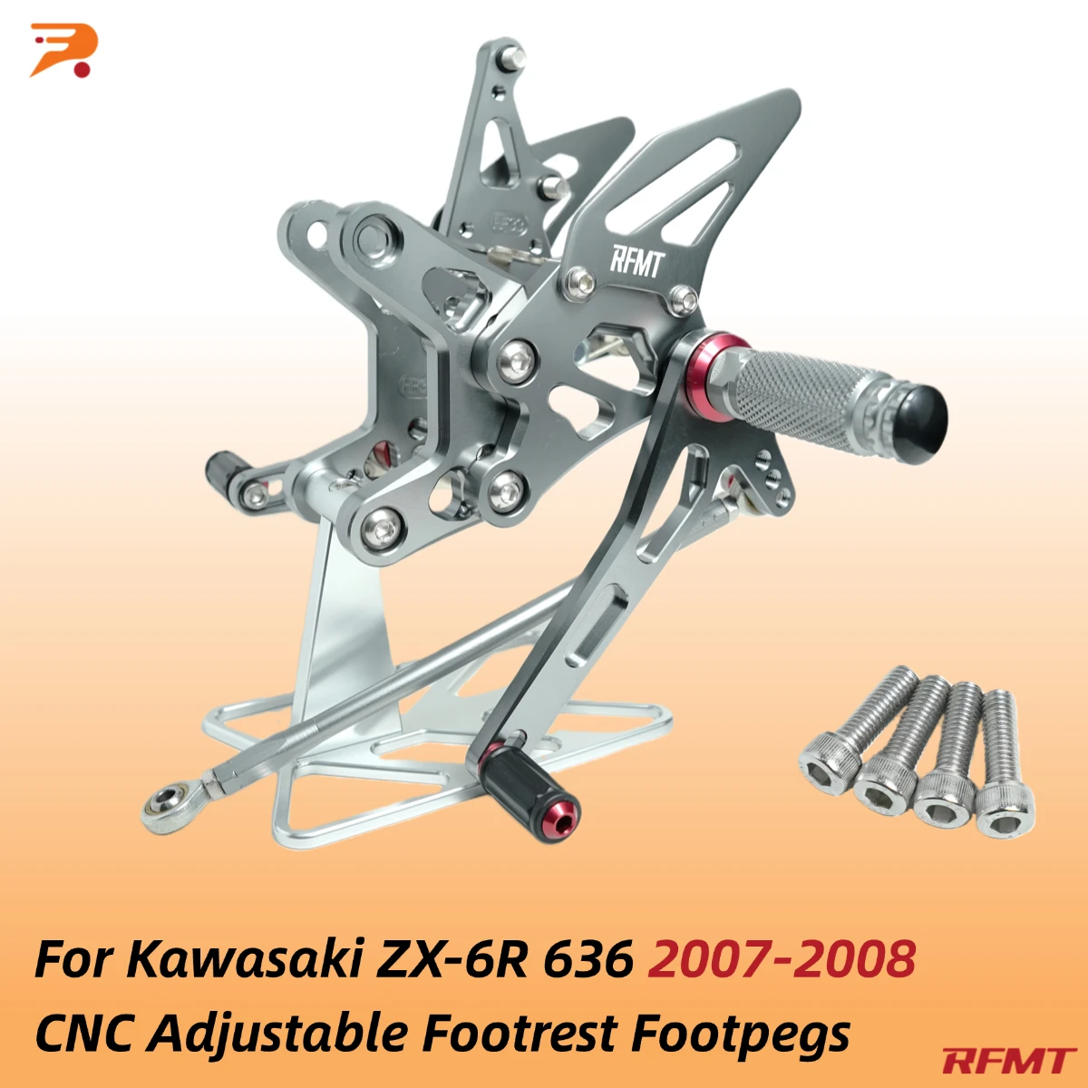 

RFMT ZX-6R 636 2007-2008 Rider Rearset For Kawasaki ZX-6R 636 2007 2008 CNC Adjustable Footrest Footpegs ZX6R zx6r Floorboard