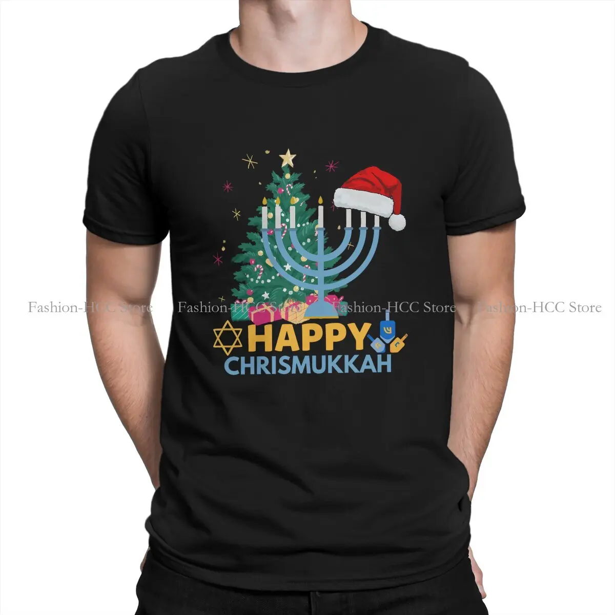 

Funny Special Polyester TShirt Happy Hanukkah Pattern Comfortable Hip Hop Graphic T Shirt Stuff