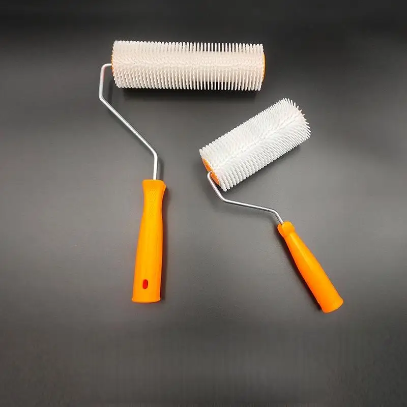 1PC 10/16/24CM Defoaming Drum Brush Spike Roller Latex Floor Self Compound Roller Leveling Screed Spiked Roller Paint Brush Roll