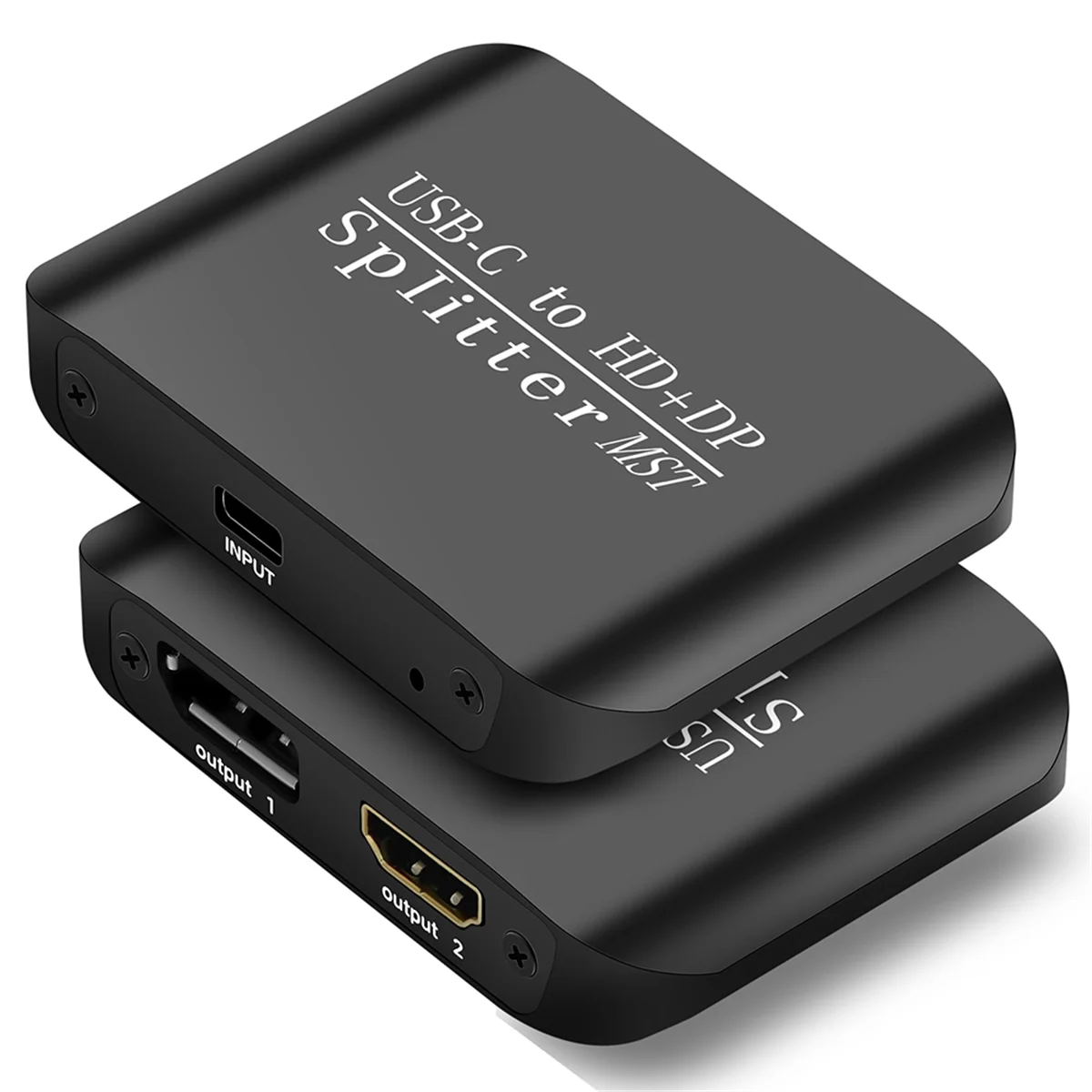 A85P USB C to HDMI-Compatible + DP Splitter 8K Splitter MST DisplayPort Splitter Type C Splitter for Dual Monitor Extended