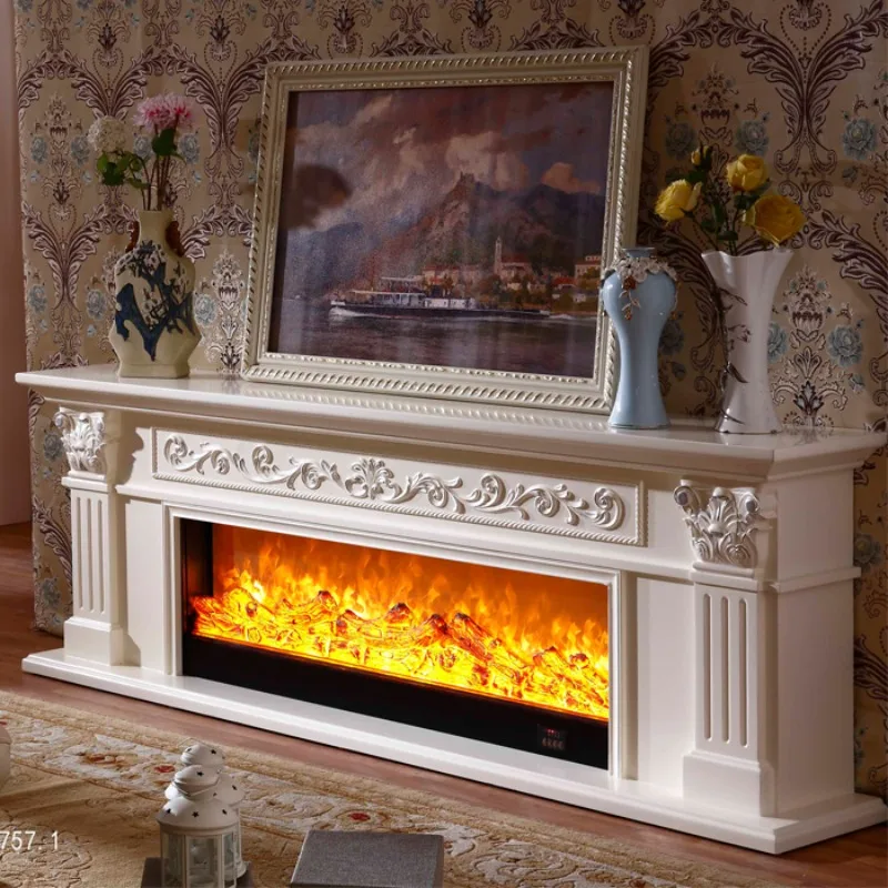 Natural Wood Living Room Fireplace Rustic White French Decoration Living Room Cabinets Modern Vetrina Esposizione Furniture Home