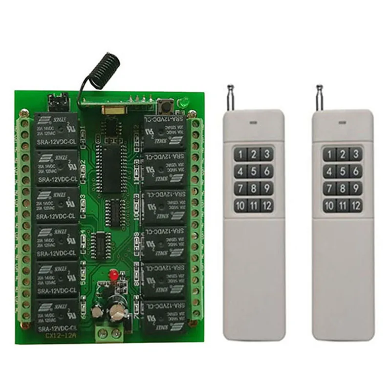 

3000m DC 12V 24V 10A 12 CH 12CH RF Wireless Remote Control Switch System Transmitter+Receiver/lamp/Garage Door/shutters/window