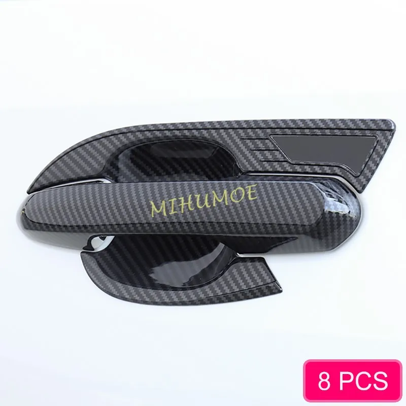 

Carbon Fiber Car Exterior Door Handle Strip Cover + Surrounds Trims For Toyota Highlander Kluger 2020 2021 2022 2023 2024 2025