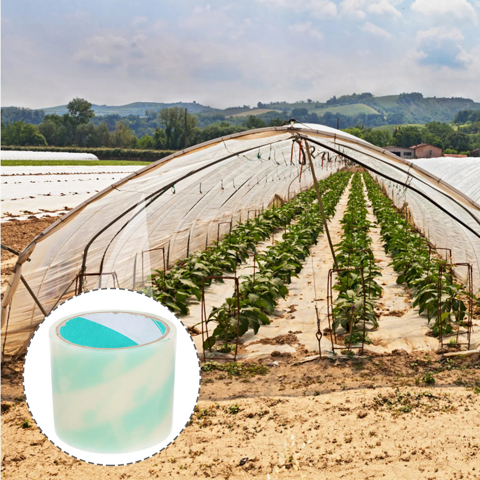 2 قطعة شريط لاصق فيلم الدفيئة مقاوم للماء الأشعة فوق البنفسجية مقاومة ذاتية اللصق التصحيح لغطاء الخيمة المظلة المظلة ختم العاصفة البلاستيكية