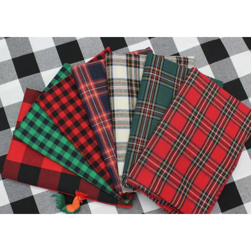 عيد الميلاد منقوشة النسيج لكل متر ل قميص السراويل تنورة مفرش المائدة أغطية الرأس Diy بها بنفسك الخياطة الغزل مصبوغ لينة نحى النسيج القماش الأحمر