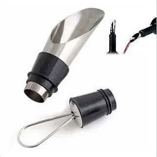 Stylish Stainless Steel Wine Pourers Wine Funnel Bottle Pourer Dumping Wine Stoppers Plug Bar Tools HOT SALE 1pc