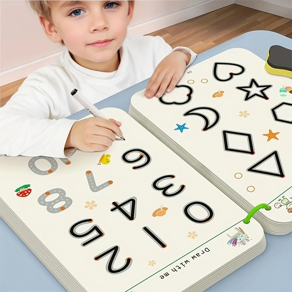 Toddler Pen Control Training Workbook Baby Magical Tracing Practice Copybook Reusable Writing Drawing Educational Picture Books