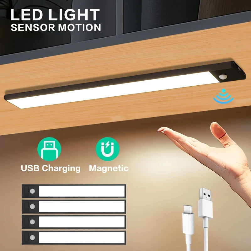 

10-50cm Motion Sensor Light Night Wireless Lamp LED USB Battery Rechargeable Wall for Bedroom Kitchen Lighting Lights Room Decor