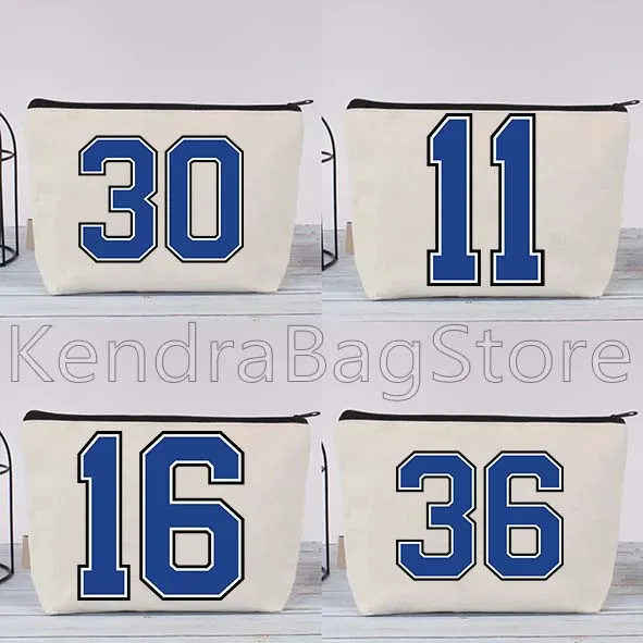 الرياضة محظوظ جيرسي أرقام الهدايا قماش حقيبة مستحضرات التجميل حقيبة مستحضرات تجميل مقلمة المدرسة سستة الحقيبة أكياس القطن تخزين حقيبة القطن