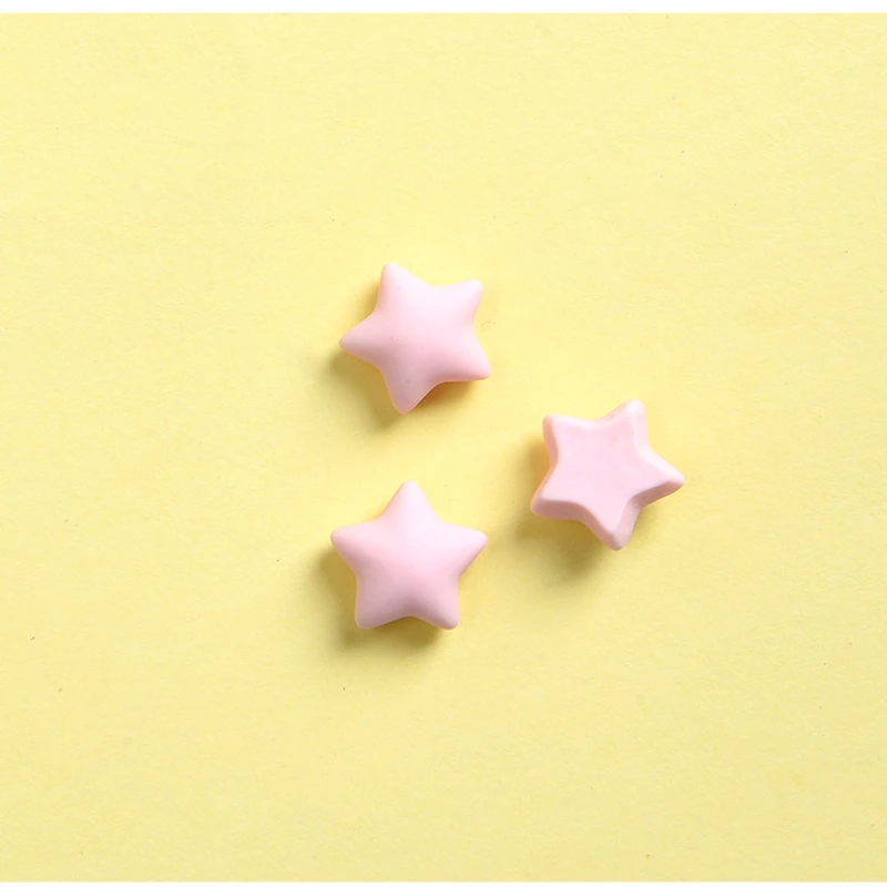 10pc Kawaii Colorful Mini 3D Five Pointed Star Flatback Resin Figurine Phone Case Decor DIY Earring Headwear Jewelry Accessories