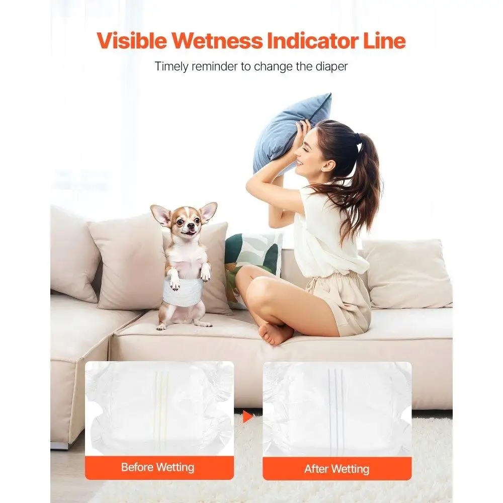 Super Absorbent Disposable Male Dog Diapers XS Size 144 Count Pet Wraps for Easy Use and Cleanup