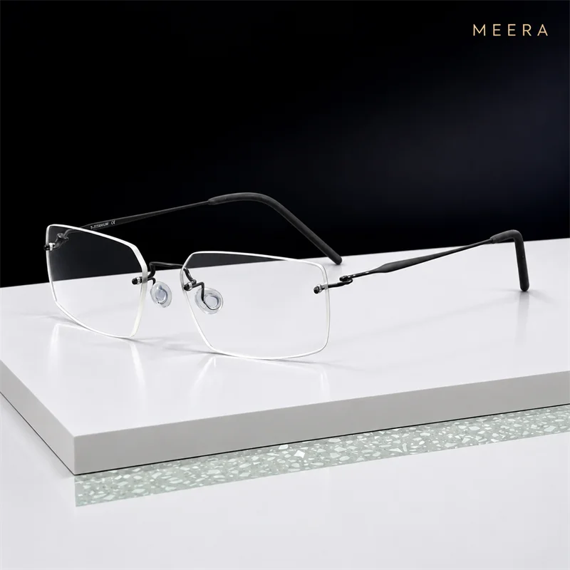 2459 Ultra-light Business Rimless Glasses Frame Men Super Light Luxury Pure Titanium Screw-free design Women's Glasses Frames