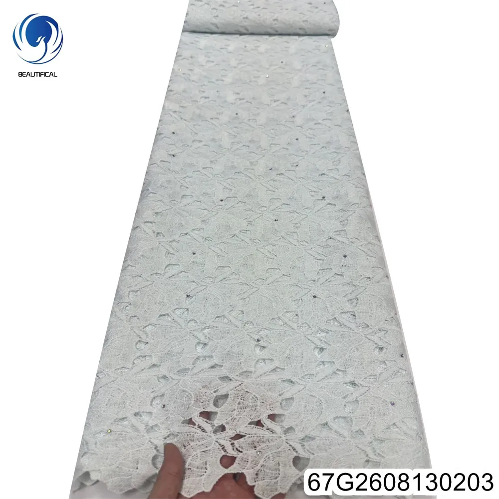 2026 New Elegant and Beautiful Water-soluble Cut-out Design Pure African Lace Nigerian Ladies' Banquet Dress 67G26081302