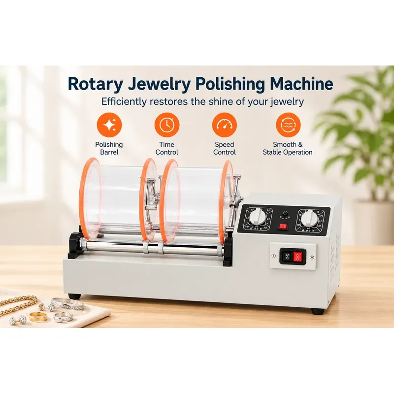 2.2KW KT-1320 Jewelry Polishing Machine Four Speed Rotary Tumbler for Timed Jewelry Cleaning