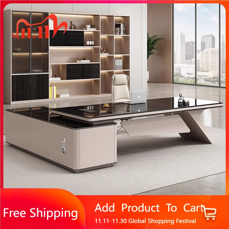 Long Computer Office Desk Organizers Storage Space Saving Office Desk Aesthetic Minimalist Escrivaninha Commercial Furniture