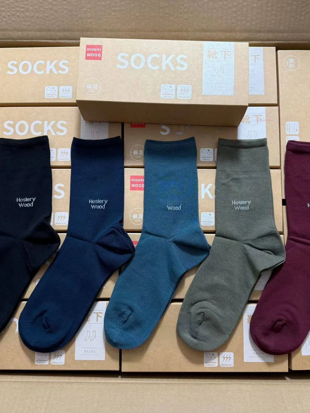 Spring Men's Mid-Calf Casual Socks Basic Style Mixed Color Pack of 5 Pair Comfortable Breathable Anti-Odor Home And Office Wear