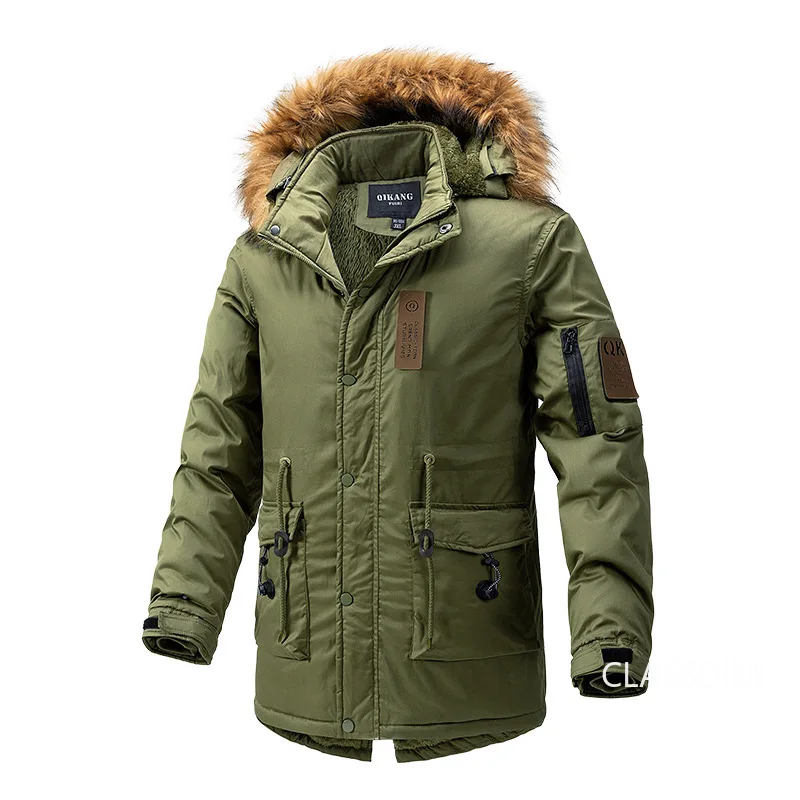 Vestes longues à capuche pour hommes avec plusieurs poches, parkas chauds pour hommes, manteaux d\'extérieur décontractés de qualité, nouveau, hiver,