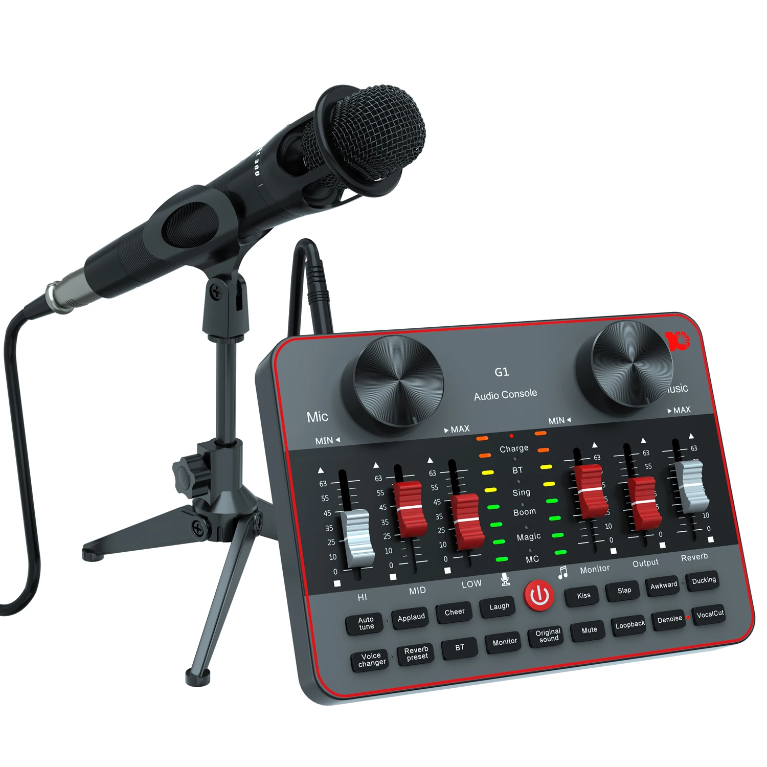 Podcast Equipment Bundle for Mic, Audio Interface with DJ Mixer Sound Card/Board,Condenser USB Microphone for Studio Beginner Ki