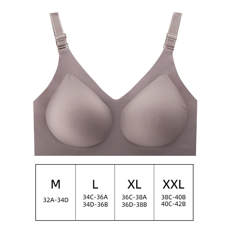 Naadloze damesbeha's Dames dunne stijl Jelly Color Zachte borstvoedingsbeha Draadloos ondergoed Comfortabele lingerie Diepe V-verzameling
