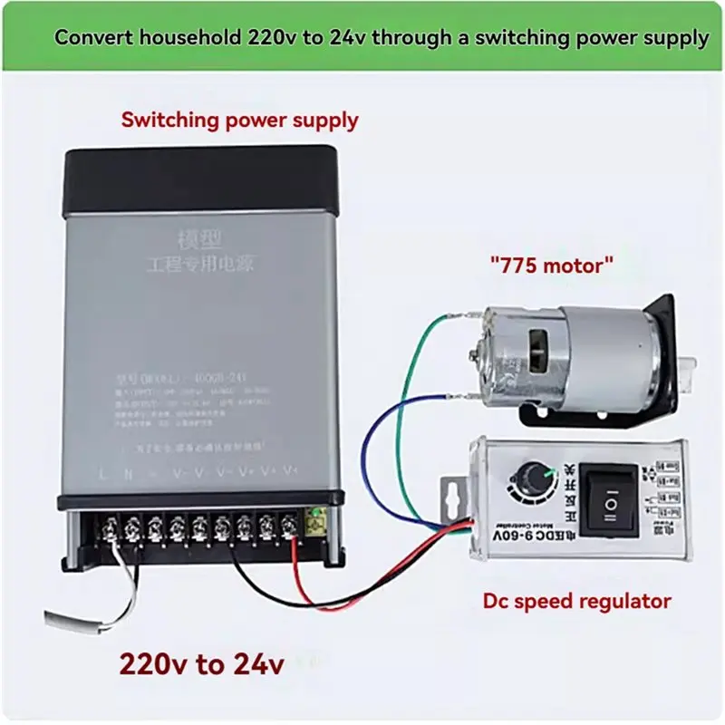 ABZW DC 9V-60V PWM Controller Motor 20A 1000W Control Speed Forward Reverse Pause Switc DC 9V-60V 775 795 895 Brush Motor
