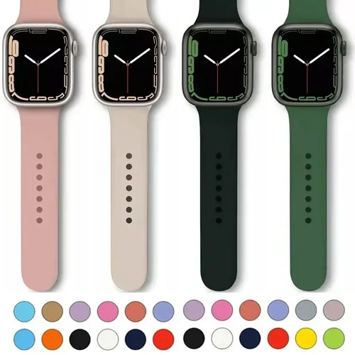 Imagen 1 del producto Correa deportiva de silicona para Apple Watch, pulsera de 44mm, 45mm, 40mm, 41mm, 42-38mm y 45 mm, serie iwatch 8, 7, 6, 5, 4, 3 SE 9, Ultra 2, 49mm