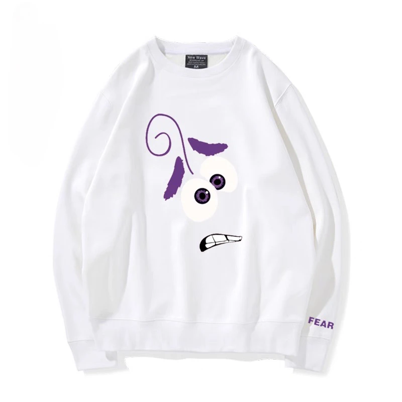 ديزني داخل خارج الكرتون طباعة التعبير حزمة زوجين جديد طاقم الرقبة سترة الرجال والنساء الربيع والخريف فضفاضة Hatless أعلى #6