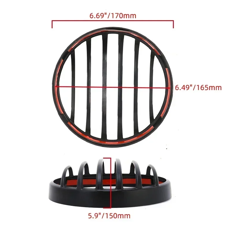 For Honda Rebel CMX 300 2017-2023 Black Motorcycle Headlight Grill Cover Front Lamp Guard Retro Head Light Decorative ABS