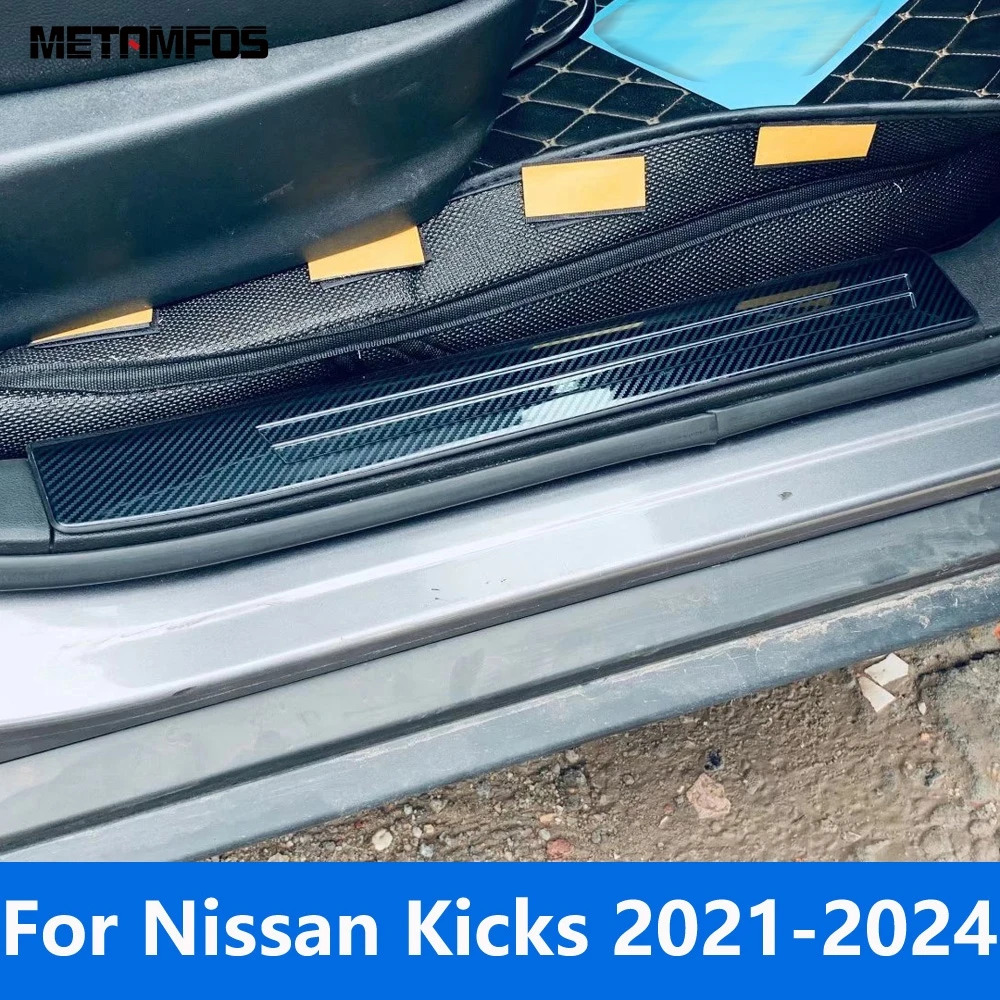 For Nissan Kicks 2021 2022 2023 2024 Stainless Steel Interior Door Sill Scuff Plate Welcome Pedal Entry Guard Car Accessories