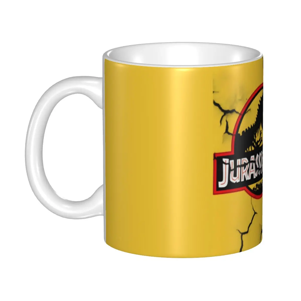 Taza personalizada de Jurassic World Park, tazas de café con leche y té de cerámica con película de dinosaurio DIY