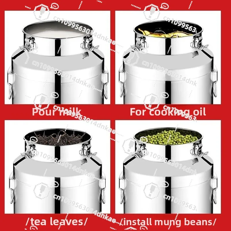 304 Stainless Steel Oil Barrel Wine Barrel Edible Peanut Oil with Lid Extra Thick Sealed Tank Milk Barrel with Faucet 50 Kg 50