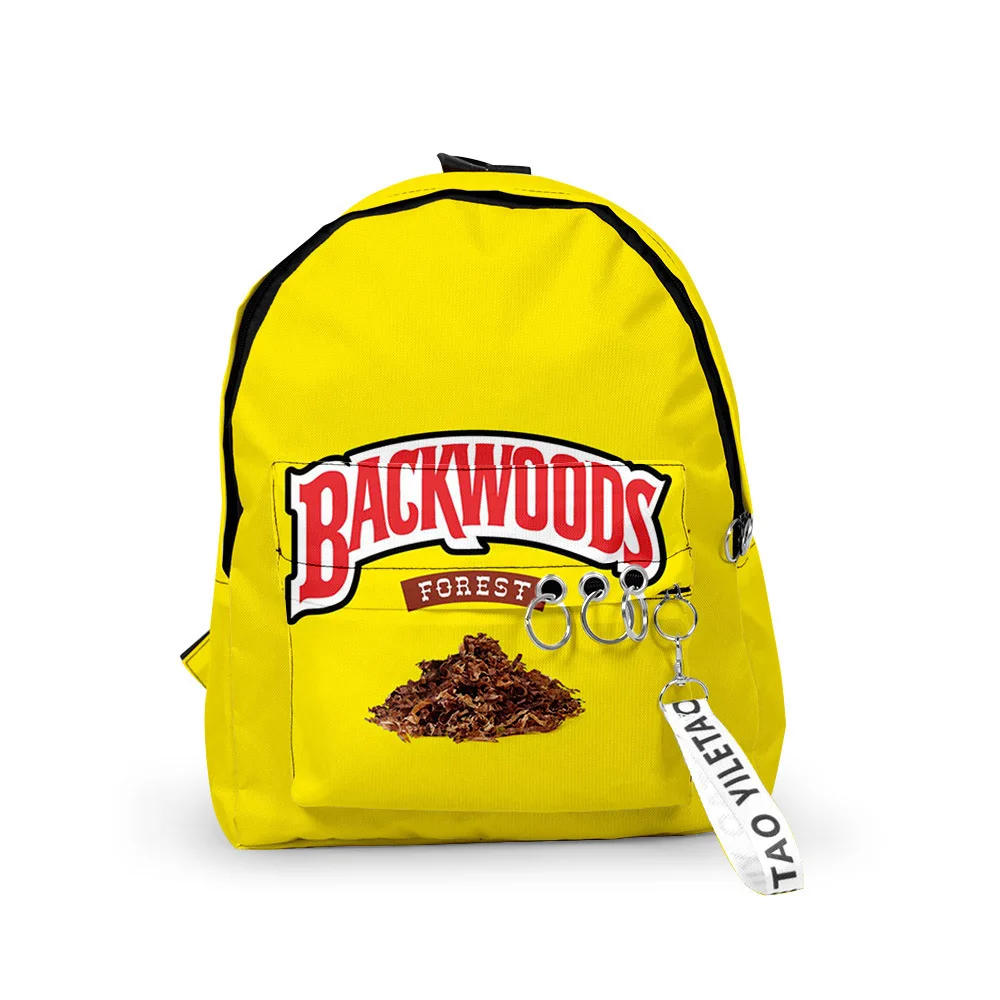 BACKWOODS sigari zaini 3D stampati studenti adolescenti borse da scuola Unisex viaggio impermeabile Oxford chiave accessorio zaino