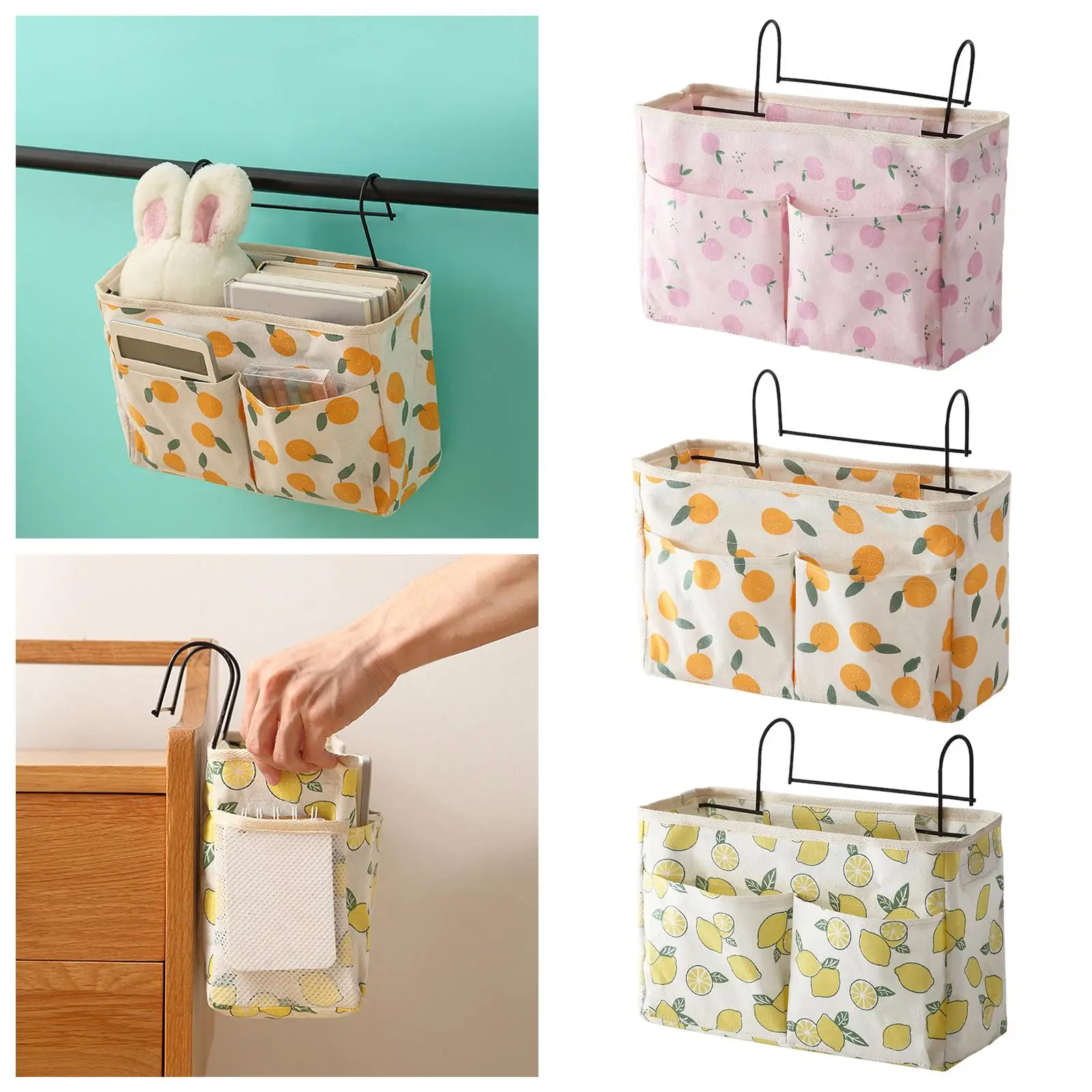 Hanging Bedside Caddy Waterproof Bed Holder Pockets for Baby Crib Sofa Chair