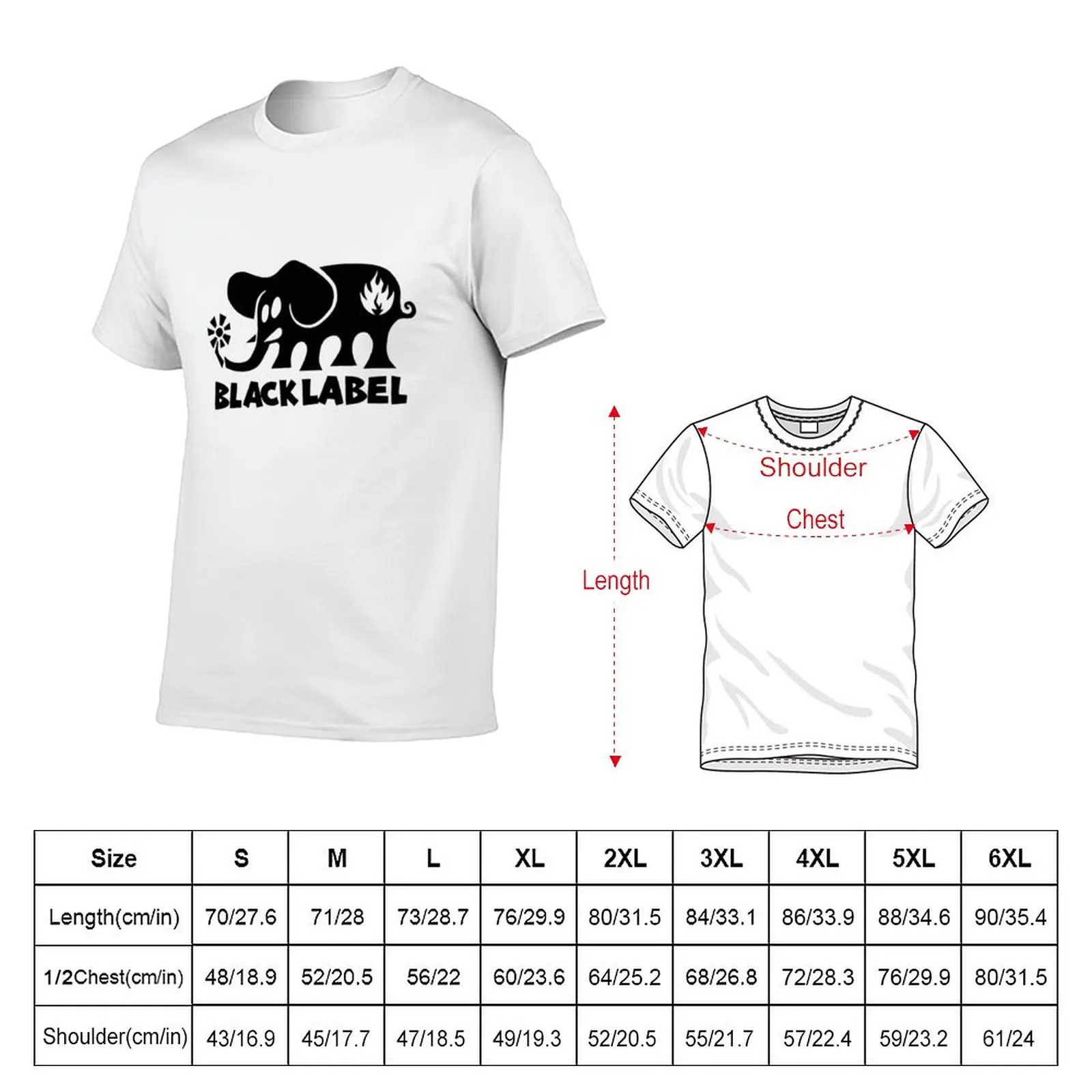 Black Label Elephant Skateboards T-Shirt graphic t shirt cute clothes blank t shirts Short sleeve tee t shirts for men cotton